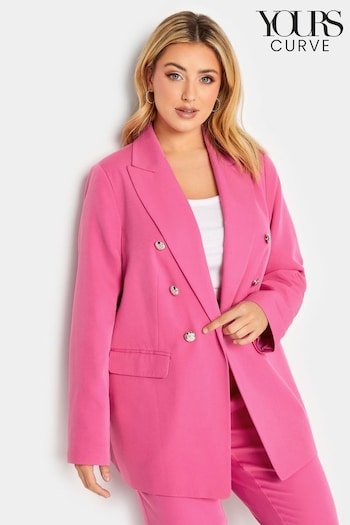 Yours Curve Pink Military Tailored Blazer (K47506) | £34