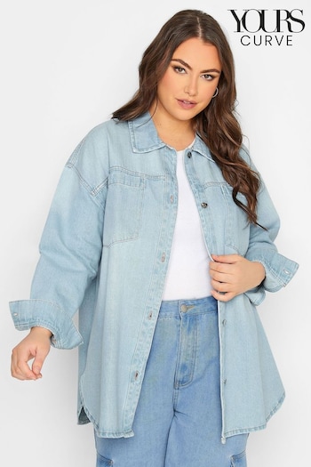 Yours Curve Blue Western Denim Shacket (K47508) | £37