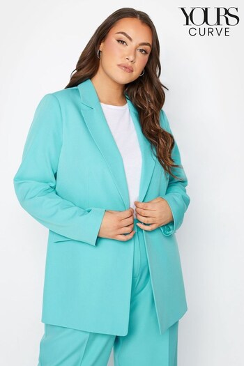 Yours Curve Blue Tailored Blazer (K47509) | £43