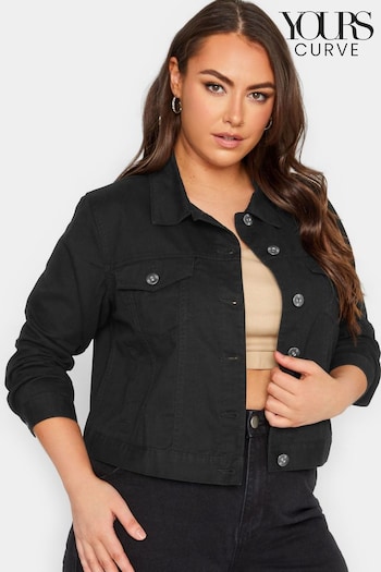 Yours Curve Black Classic Denim Jacket (K47514) | £33