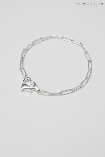 Simply Silver Sterling Silver Open Heart Closure Bracelet (K47597) | £65