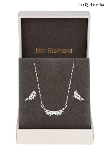 Jon Richard Silver Angel Wing Cubic Zirconia Pendant And Earring Set - Gift Boxed (K47604) | £30
