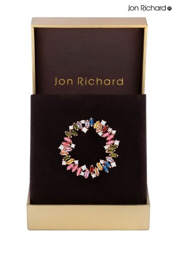 Jon Richard Rose Gold Plated Multi Cubic Zirconia Scattered Stone Brooch - Gift Boxed (K47608) | £26
