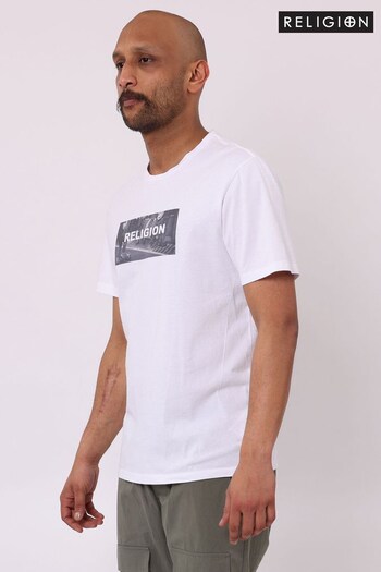 Religion White Regular Fit, Soft Cotton T-Shirt (K47785) | £38