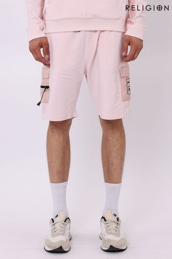 Religion Pink Regular Fit Shorts, Elasticated Waist With Drawstrings (K47799) | £60