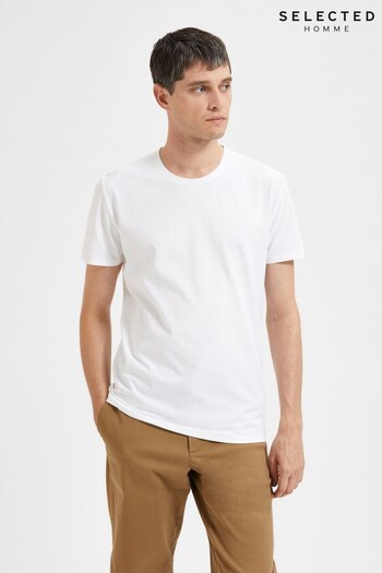 Selected Homme White Short Sleeve T-Shirt (K47813) | £18