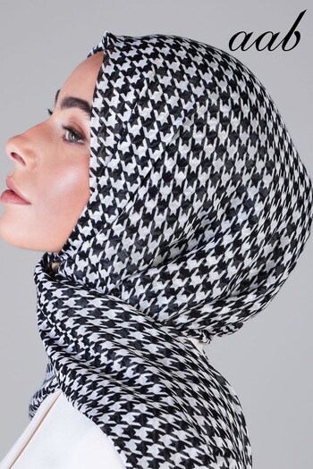 Aab Black Houndstooth Modal Hijab (K47902) | £29