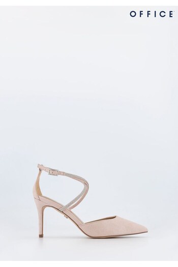 Office Nude Embellished Strappy Pointed Toe Court Shoe (K48002) | £55