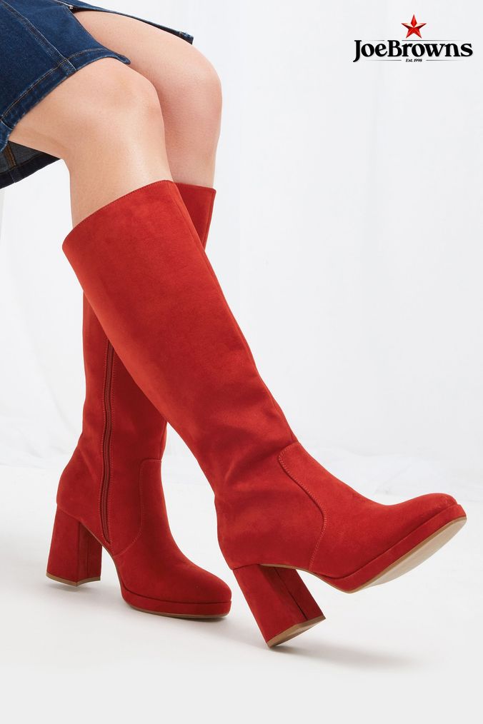 Orange block heel boots sales