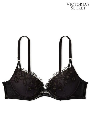 Victoria's Secret Black Embroidered Push Up Bra (K48619) | £65