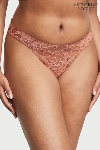 Victoria's Secret Chemise Nude Shine Strap Lace Thong Knickers (K48629) | £10