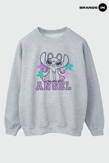 Brands In Grey Lilo & Stitch Angel Women Heather Grey Sweatshirt (K48831) | £36.50