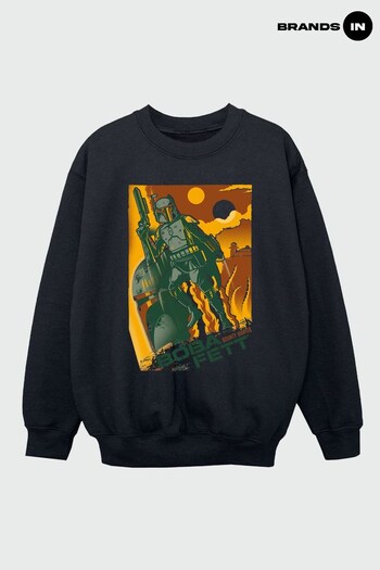 Brands In Black Star Wars Biba Fett Collage Boys Black Sweatshirt (K48860) | £24.50
