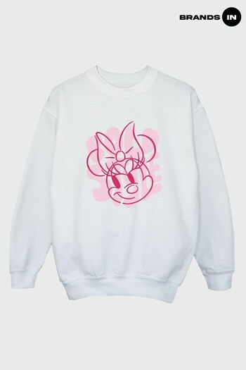 Brands In White Minnie Mouse Bold Style Girls White Disney Sweatshirt (K48863) | £24.50