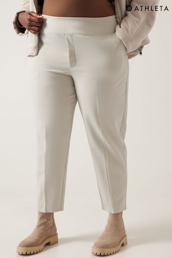 Athleta Cream Endless Mid Rise Taper Trousers (K49055) | £80