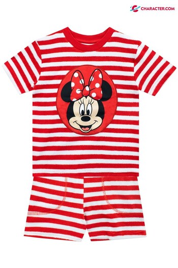 Character Red Minnie Mouse Towelling Two Piece Set (K49178) | £19