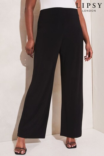 Lipsy Black Jersey Wide Leg Trousers (K49287) | £24