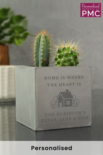 Personalised New Home Concrete Plant Pot by PMC (K49323) | £17