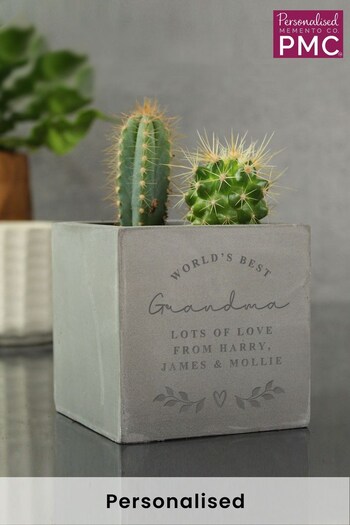 Personalised Concrete Plant Pot by PMC (K49324) | £17