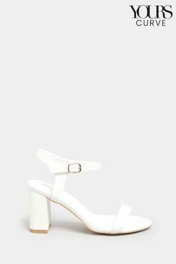 Yours Curve White Extra Wide Fit Wide Fit Block Heel Sandal (K49424) | £38
