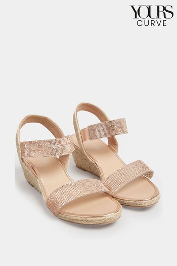 Yours Curve Pink Extra-Wide Fit Espadrille Wedge (K49448) | £33