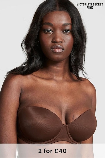 Victoria's Secret PINK Ganache Nude Smooth Multiway Strapless Push Up Bra (K49712) | £25