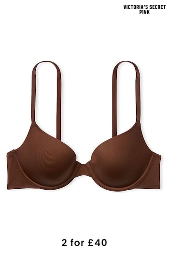 Victoria's Secret PINK Ganache Brown Nude Smooth Lightly Lined Bra (K49724) | £25