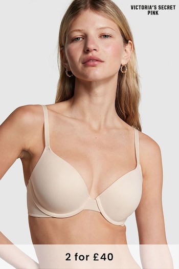 Victoria's Secret PINK Marzipan Nude Wear Everywhere Lightly Lined T-Shirt Bra (K49726) | £25