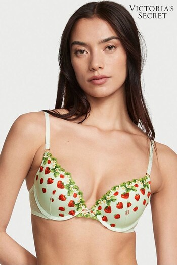 Victoria's Secret Pale Green Embroidery Dream Angels Plunge Push Up Bra (K49748) | £69