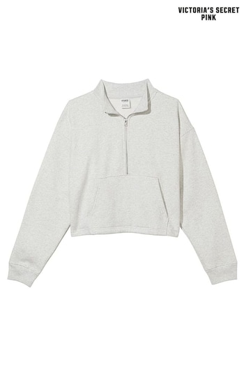 Victoria's Secret PINK Heather Stone Grey  Fleece Sweatshirt (K49806) | £46