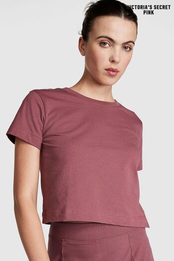 Victoria's Secret PINK Morning Rose Pink Short Sleeve Shrunken T-Shirt (K49817) | £20