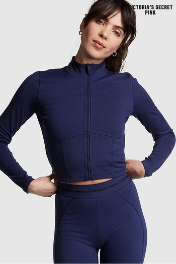 Victoria's Secret PINK Midnight Navy Blue Active Full Zip Jacket (K49824) | £46