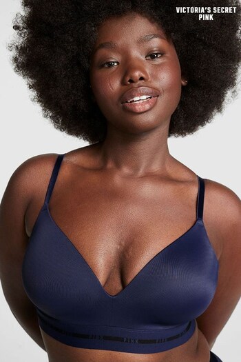 Victoria's Secret PINK Midnight Navy Blue Non Wired Lightly Lined Smooth T-Shirt Bra (K49827) | £30