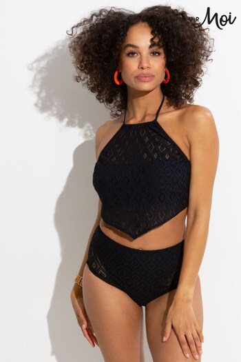 Pour Moi Black High Waisted Summer Breeze Bikini Brief (K49889) | £22