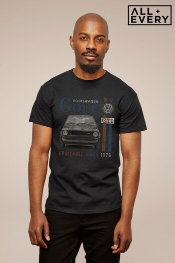 All + Every Black Volkswagen Golf GTI Racing Distressed Men's T-Shirt (K50288) | £23