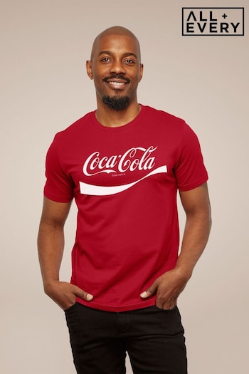 All + Every Cherry Red Coca Cola Logo Swoosh Men's T-Shirt (K50295) | £22