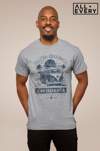 All + Every Heather Grey Volkswagen Santa Monica California Men's T-Shirt (K50321) | £22
