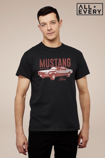 All + Every Black Ford Mustang King Of The Road Men's T-Shirt (K50363) | £23