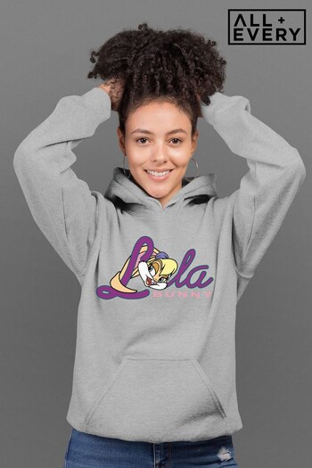 All + Every Heather Grey Looney Tunes Lola Bunny Women's Hooded Sweatshirt (K50387) | £36
