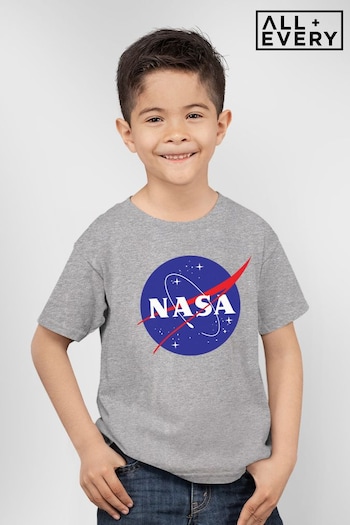 All + Every Heather Grey NASA The Classic Insignia Kids T-Shirt (K50395) | £18