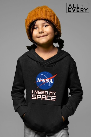 All + Every Black NASA I Need My Space Kids Hooded Sweatshirt (K50399) | £29