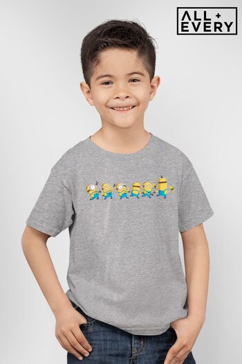 All + Every Heather Grey Despicable Me Minions Celebration Line Kids T-Shirt (K50400) | £18