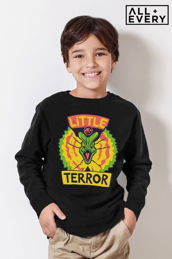 All + Every Black Jurassic Park Dilophosaurus Little Terror Kids Sweatshirt (K50404) | £23