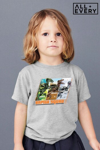 All + Every Heather Grey Jurassic Park Jungle Desert Arctic Raptor Squad Kids T-Shirt (K50405) | £18