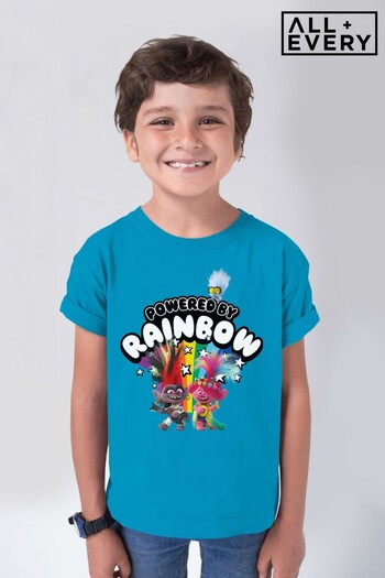 All + Every Aqua Trolls Powered By Rainbows Kids T-Shirt (K50406) | £18