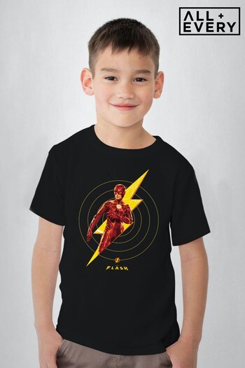 All + Every Black The Flash Film Thunderbolt Kids T-Shirt (K50420) | £18