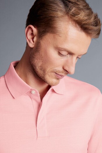 Charles Tyrwhitt Pink Cool Short Sleeve Polo Shirt (K50461) | £60