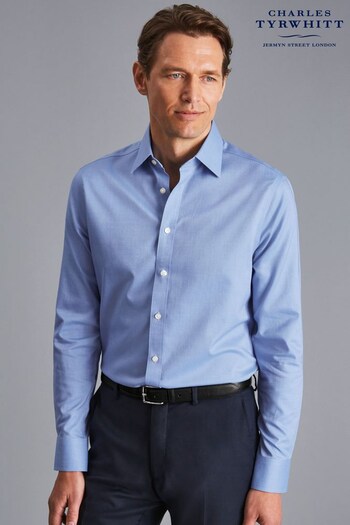 Charles Tyrwhitt Ocean Blue Non Iron Royal Oxford Slim Fit Shirt (K50570) | £65