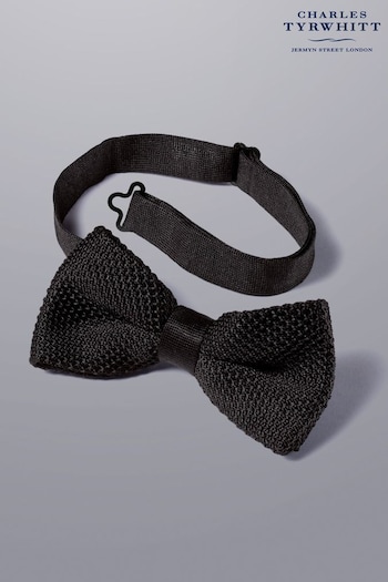 Charles Tyrwhitt Black Classic Knitted Ready-Tied Bow Tie (K50597) | £35
