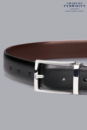 Charles Tyrwhitt Black Made In England Reversible Belt (K50606) | £40